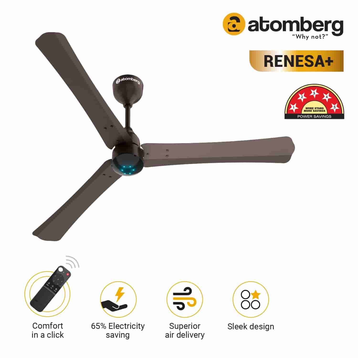 Atomberg Renesa+ CF 1.4M 35W Earth Brown