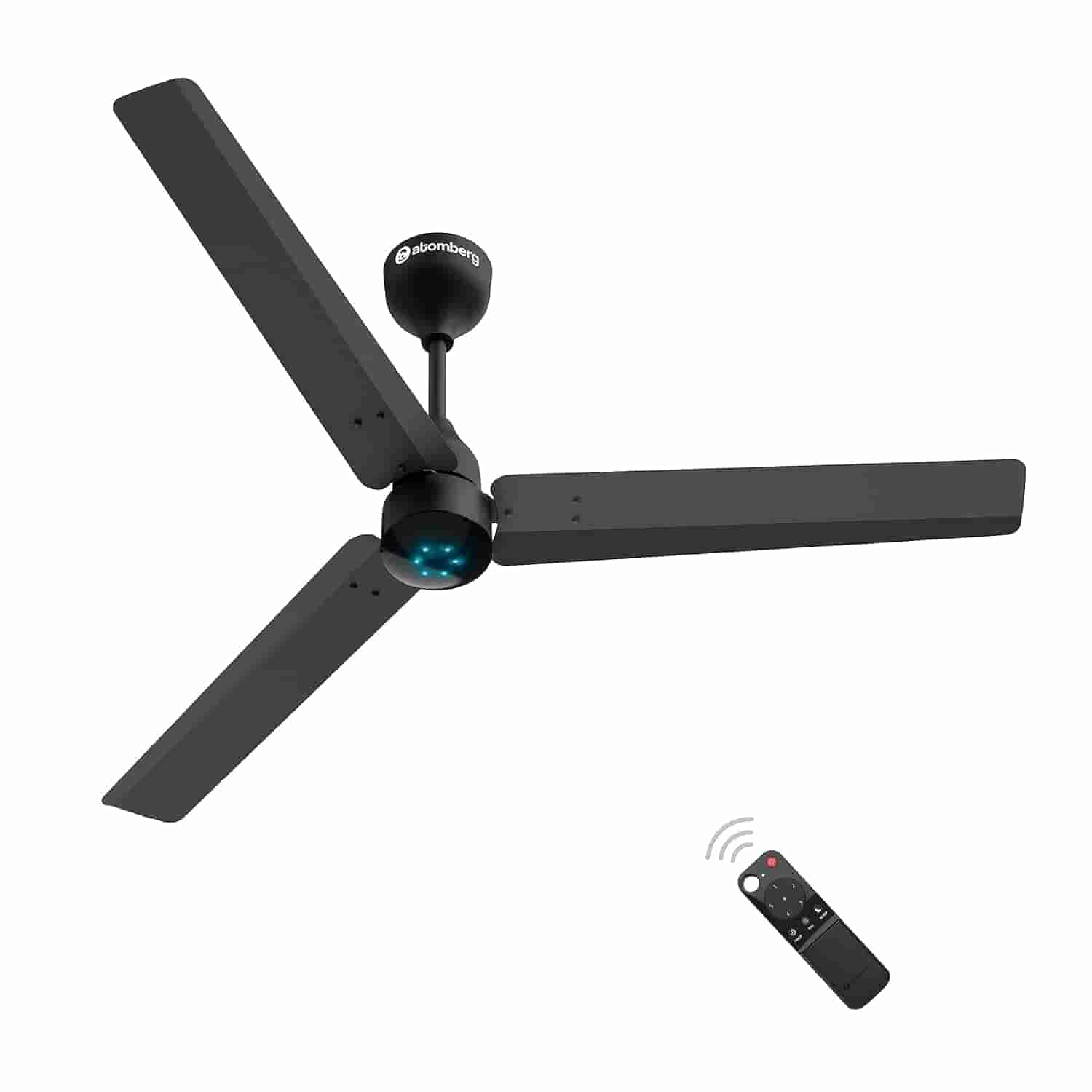 atomberg Renesa 1200mm BLDC Ceiling Fan with Remote Control (Midnight Black)