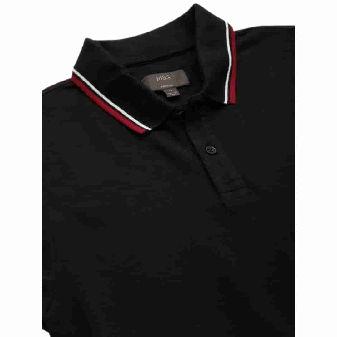 Marks & Spencer Black Polo T-Shirt - Classic and Comfortable