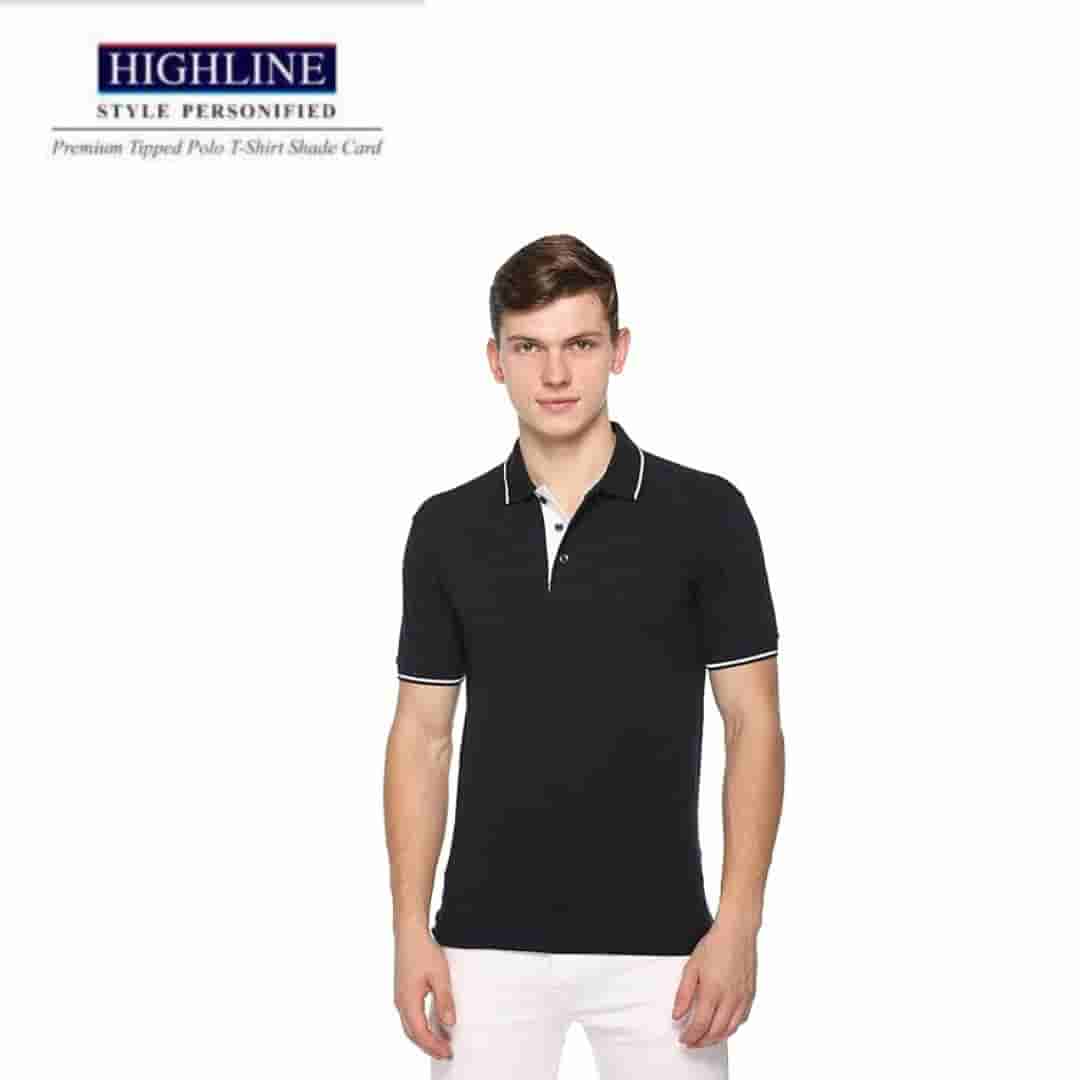 PIKMEE Men's HIGHLINE Polo T Shirt  N-Blue White