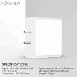 Powerup Turbo 60W Type-C Wall Charger (White)