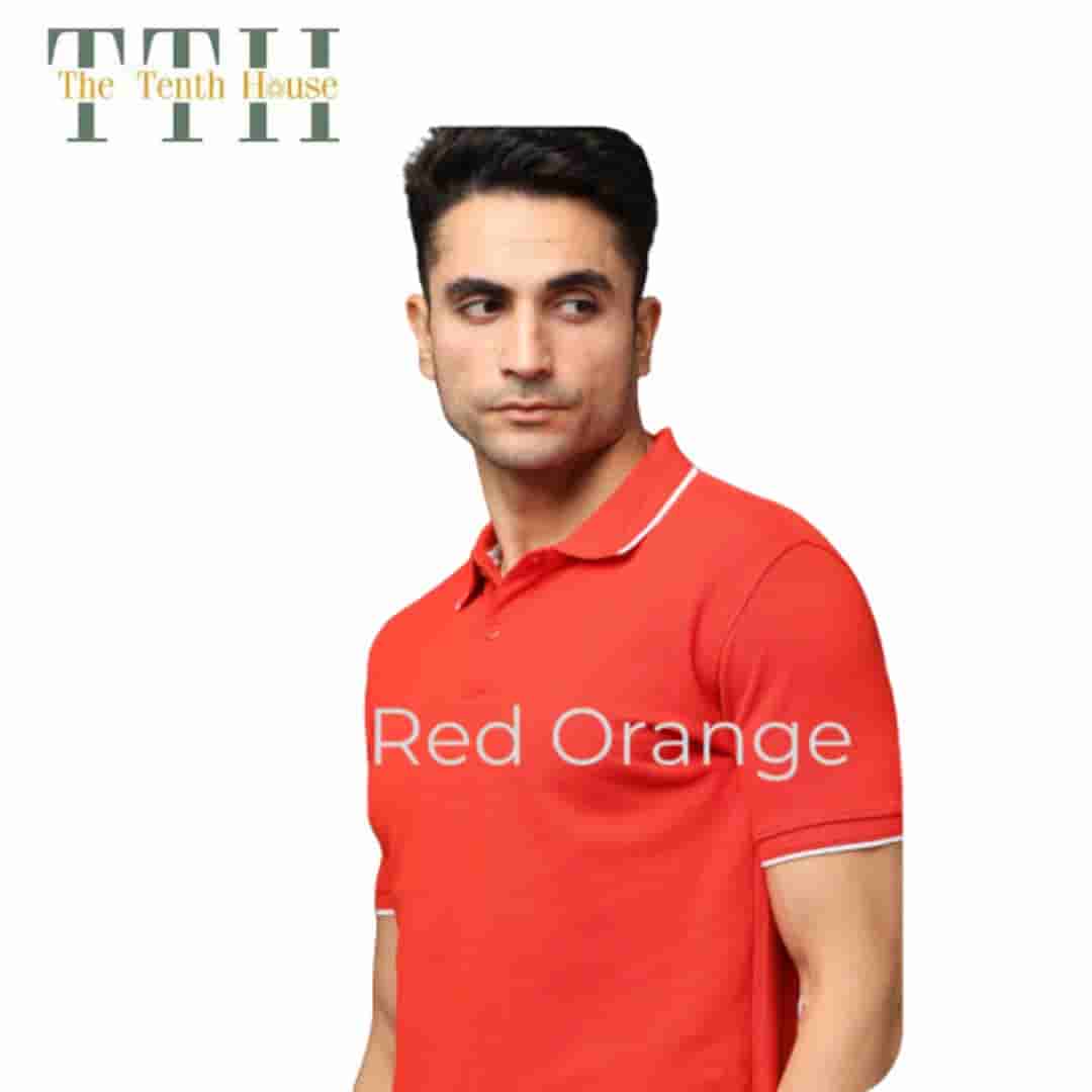 TTH Premium Polo T Shirt Red With White Tipping