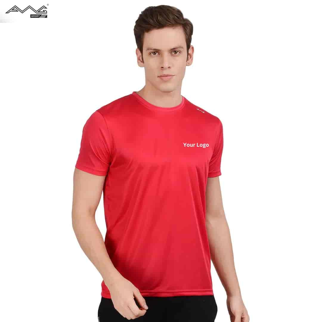 Awg I-Run Micro Dry Fit Round Neck T Shirt Red