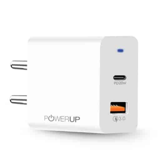 Powerup Max 20W USB Type-C Ultra Smart Wall Charger (White)