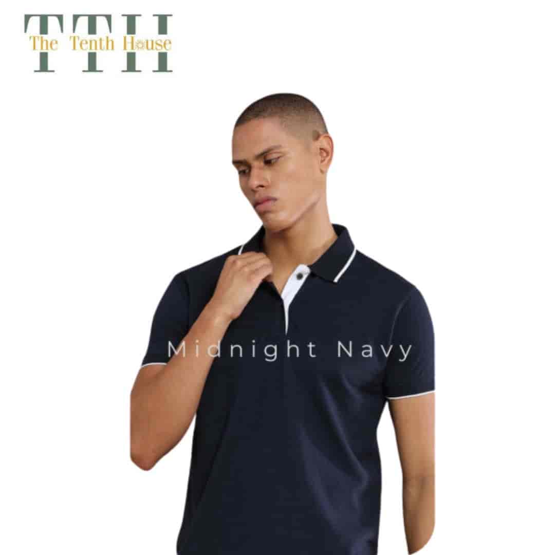 TTH Jacquard Polo T Shirt Midnight Navy