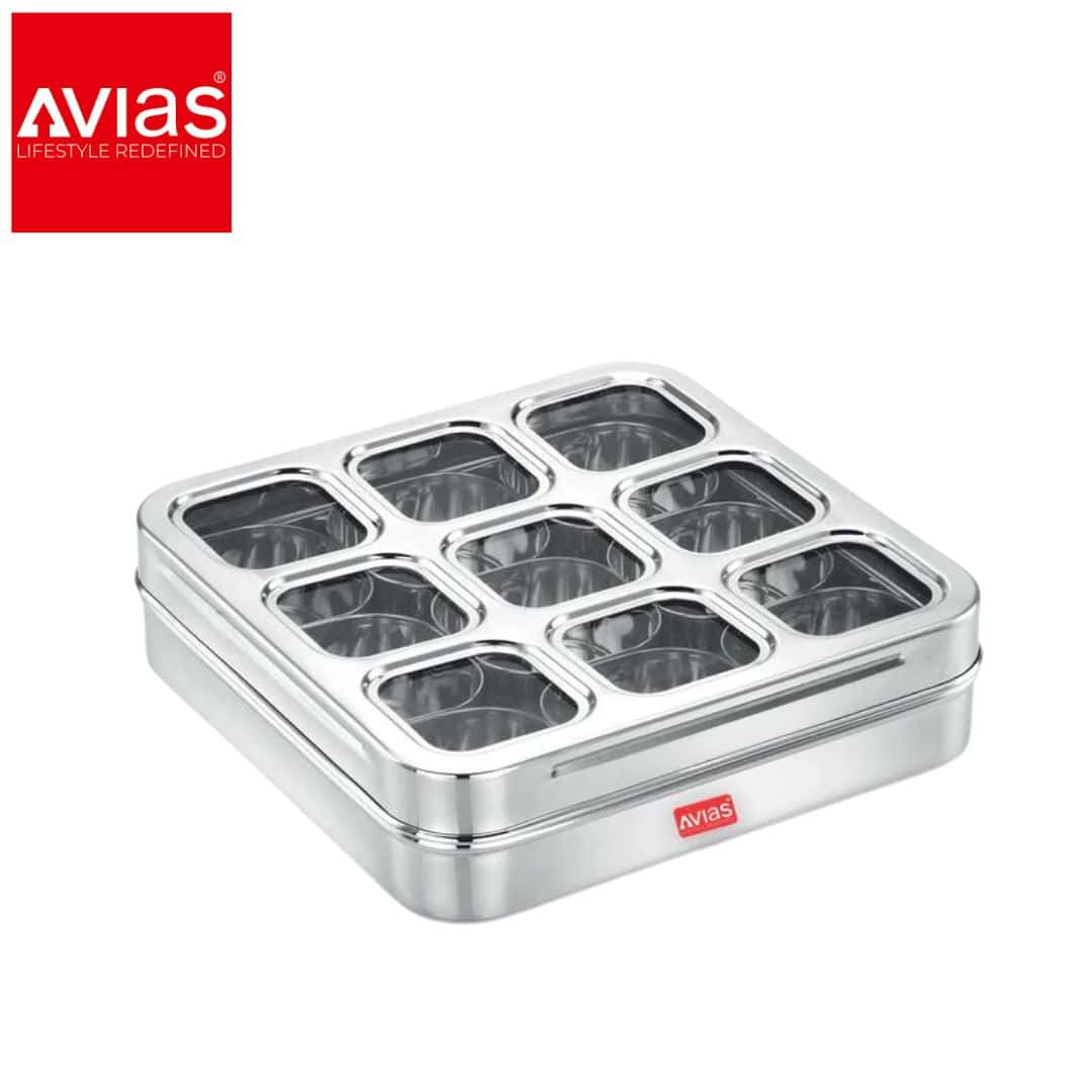 Avias 9 Square Spice Box (Design) � Stylish Spice Storage
