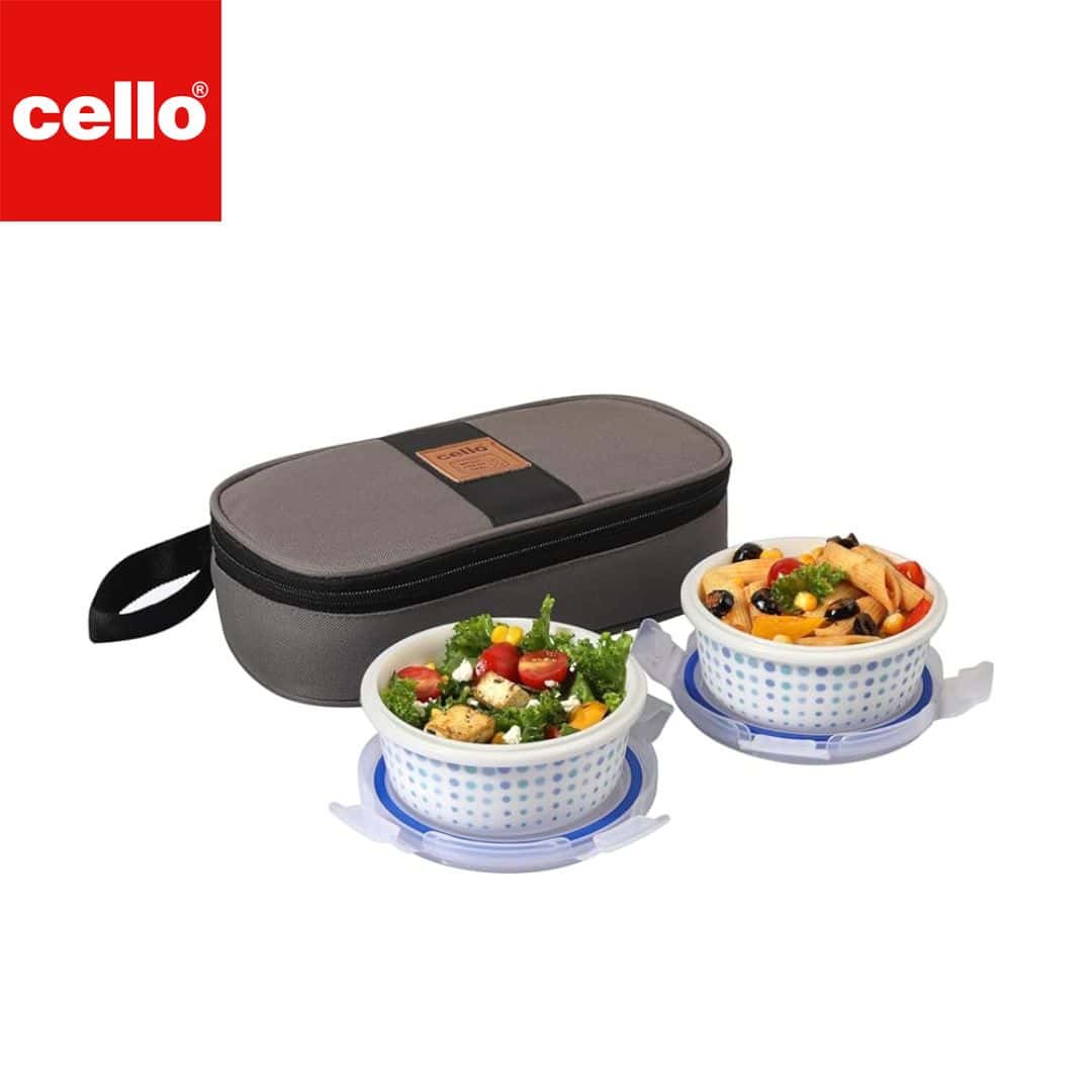 Cello Lunch Box W Jacket 2Pc - Cool Dots