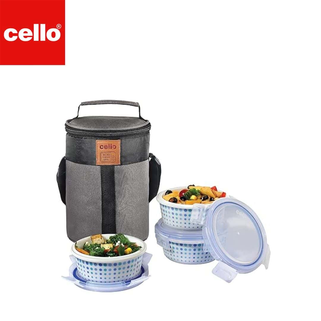 Cello Lunch Box W Jacket 3Pc - Cool Dots