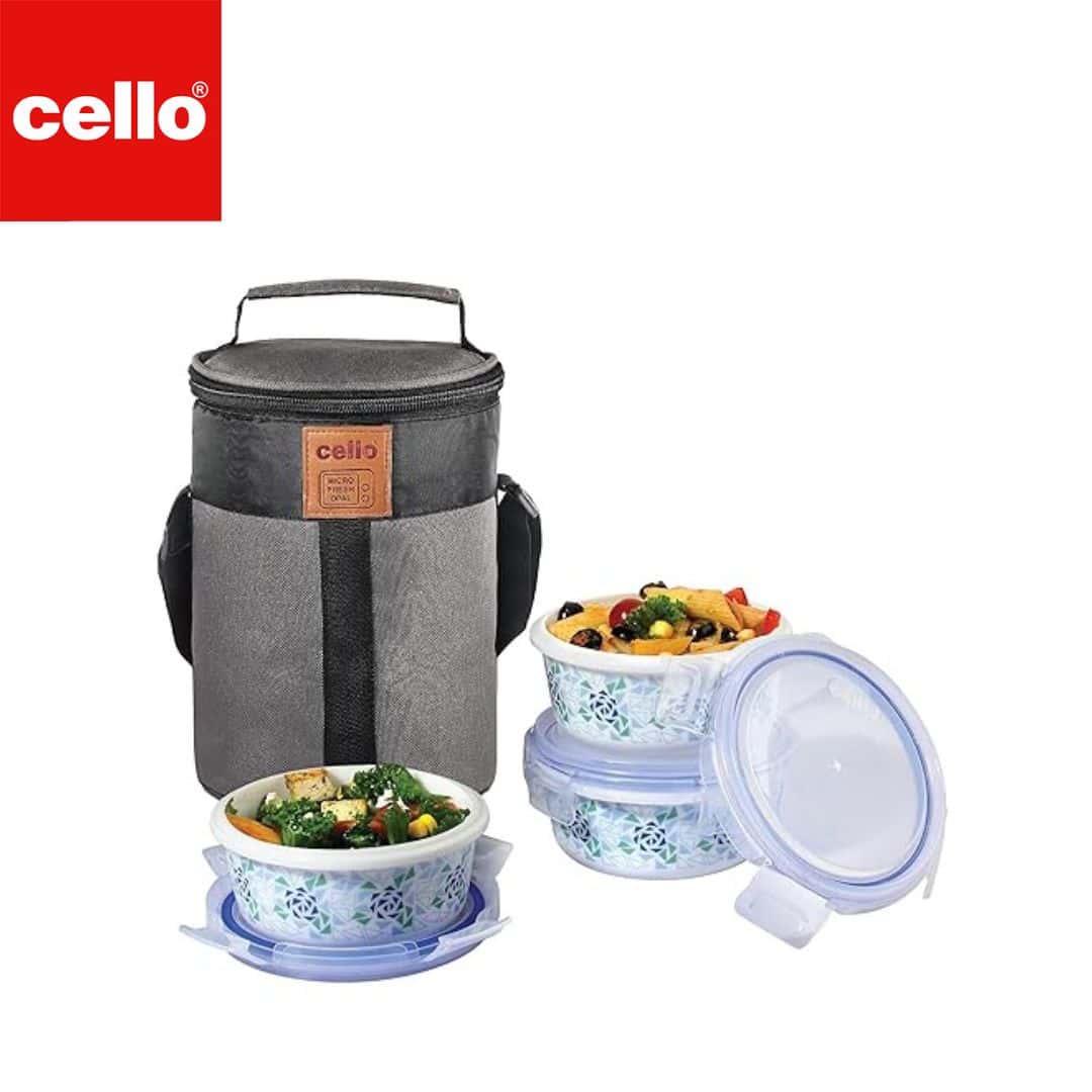 Cello Lunch Box W Jacket 3Pc - Mosaic Rose