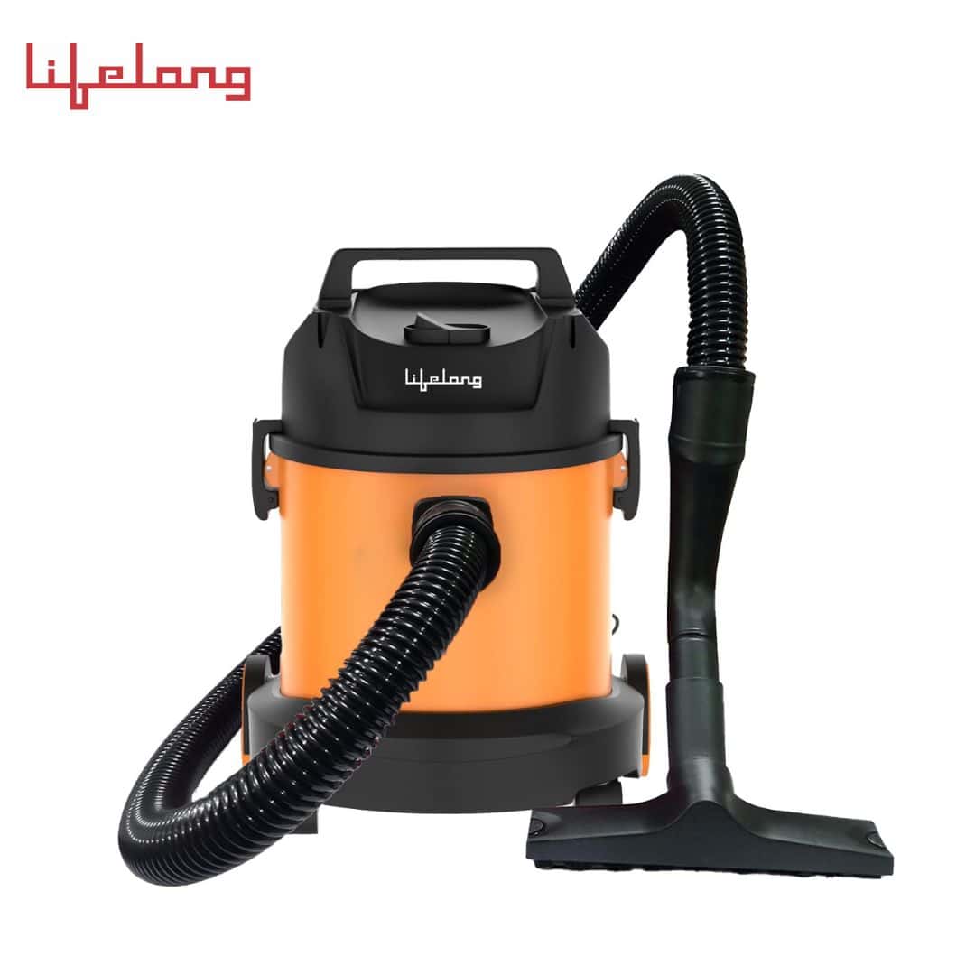Lifelong 800-Watt Vacuum Cleaner for Home Use, 6 Litre, Wet & Dry, 2.75 Meter Cord, 1.8 Meter Hose| LLVC930| Plastic Body (Orange)