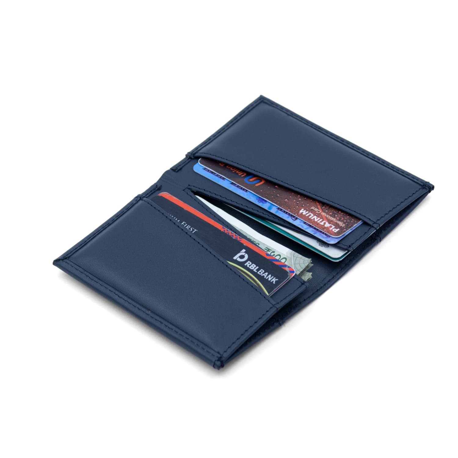 Leather Chef Mini Wallet Midnight Blue