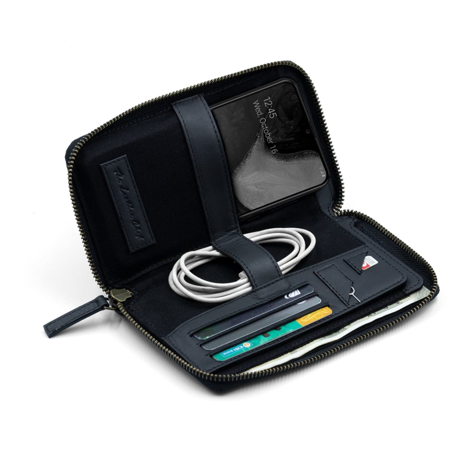 Leather Chef Noble Mobile Clutch Black