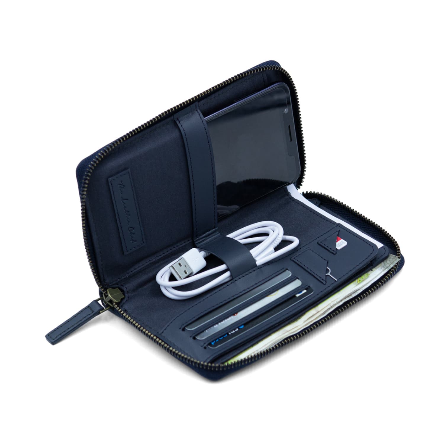 Leather Chef Noble Mobile Clutch Midnight Blue