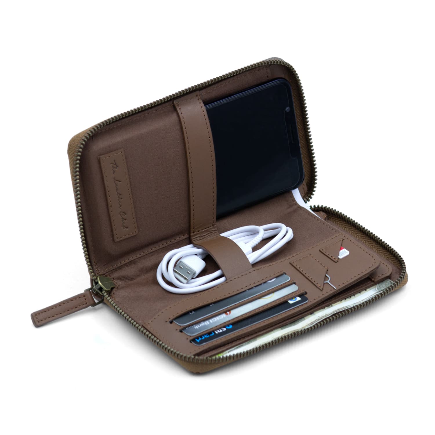 Leather Chef Noble Mobile Clutch Tan