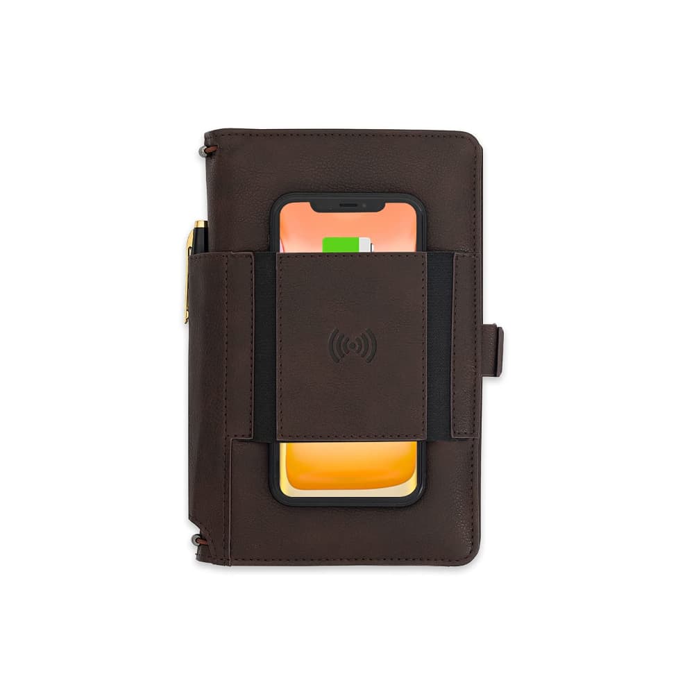 Pennline Superbook-Mini Organiser Wireless Charging with Power Bank Brown