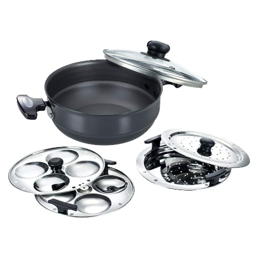 Prestige 30610 Hard Anodized Multi Kadai, 220 mm