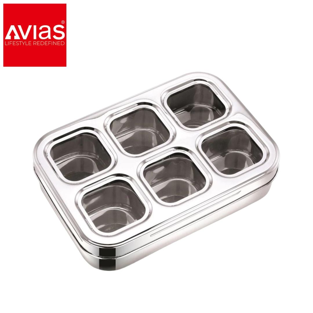 Avias 6 Square Spice Box (Design) � Stylish Spice