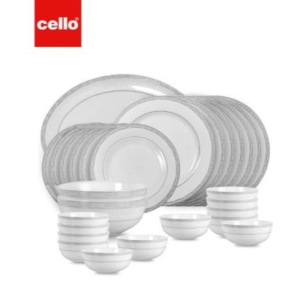 Elevate Your Dining Experience with Cello Feather Ds 27Pc - Grace Dinnerware Set: Elegant Design and Superior Quality