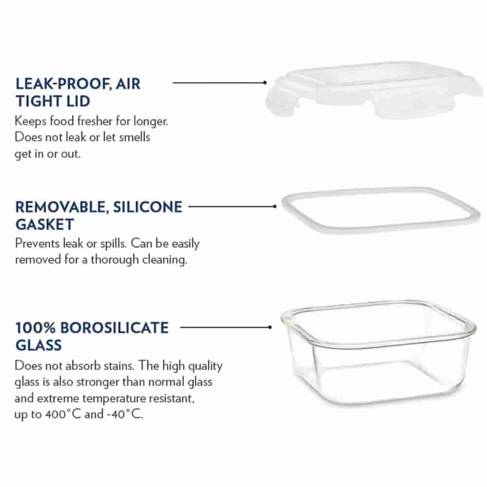 Kairos Glass Food Storage Container Set (320 Ml X 2)