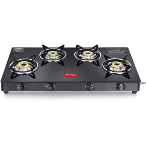 Prestige 40291 Marvel Plus GTM 04 Burner Gas Stove (Black)