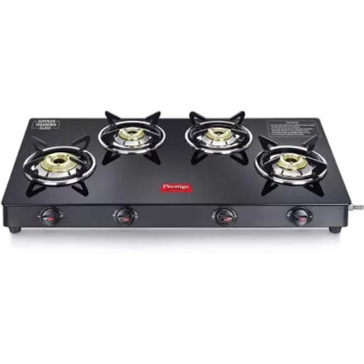 Prestige 40291 Marvel Plus GTM 04 Burner Gas Stove (Black)