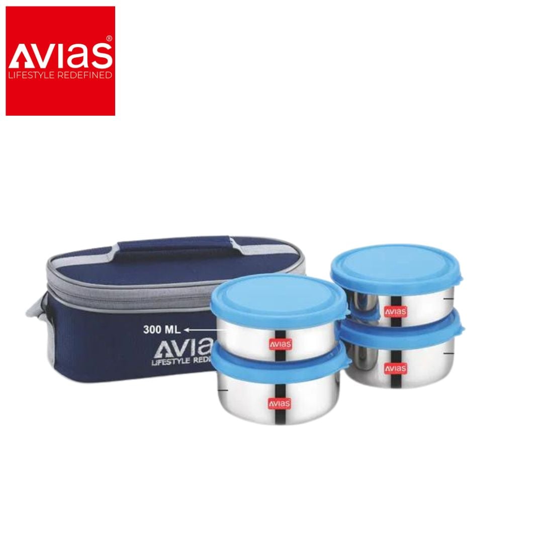 Avias Freshia Horizontal Lunch Box � 4 Stainless Steel Containers