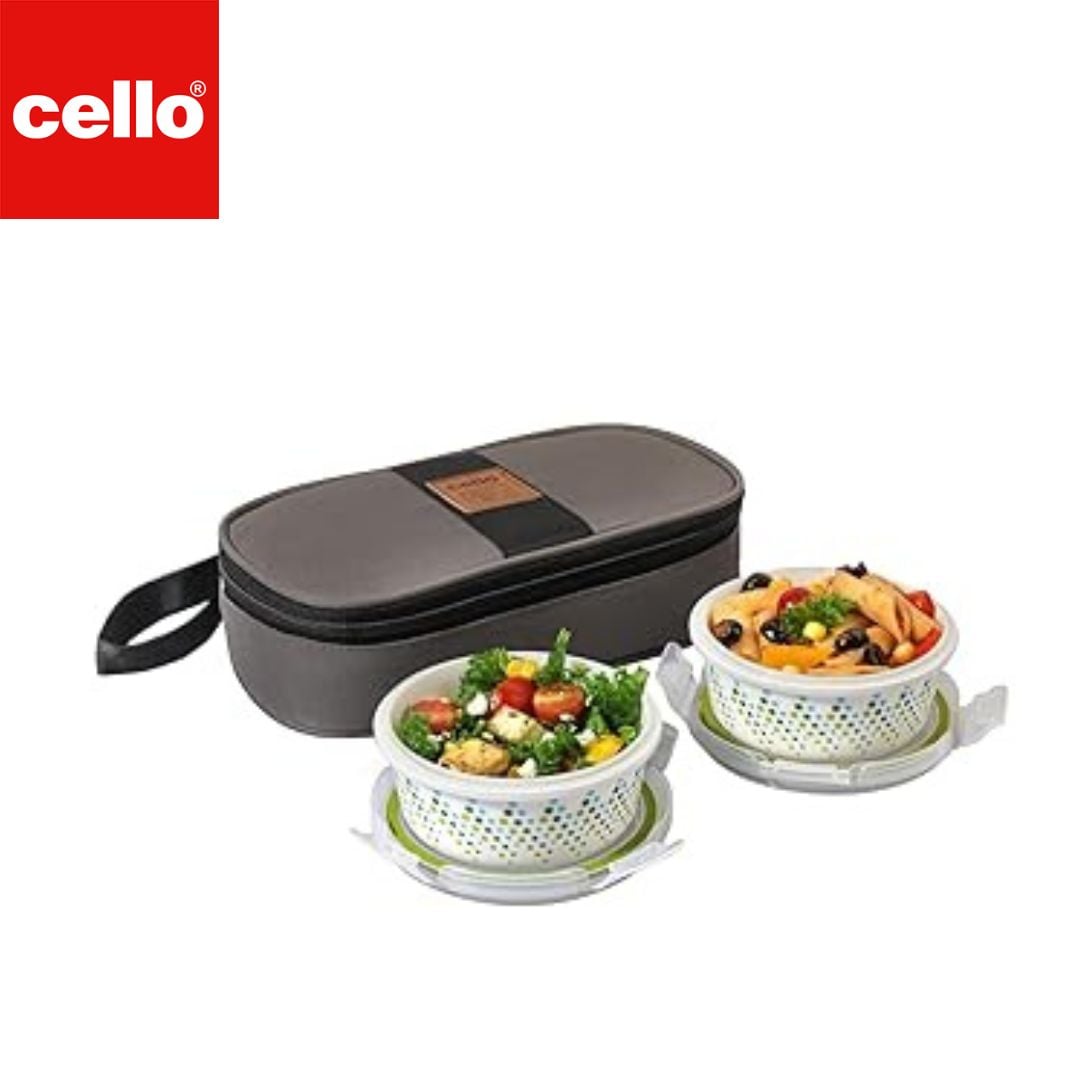 Cello Lunch Box W Jacket 2Pc - Bubble Drop