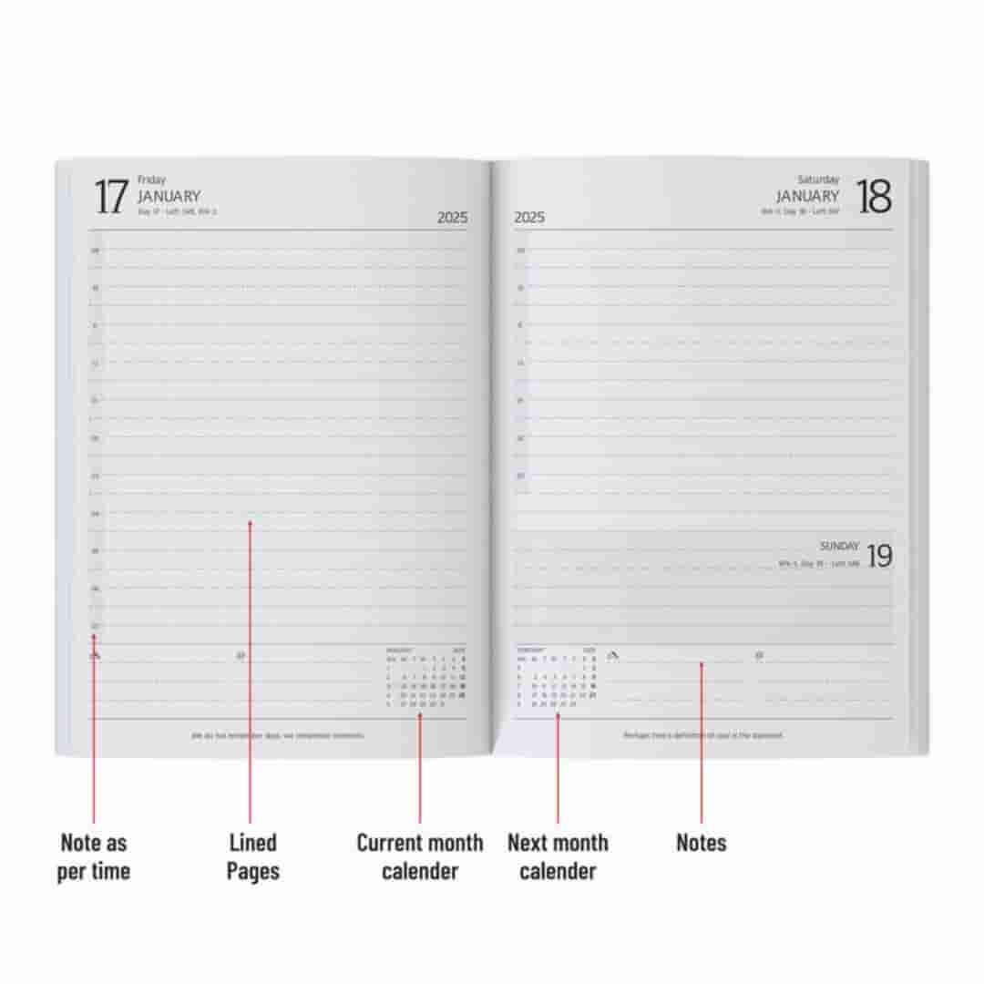 Anupam Fash Diary 2025 A5 (80 GSM) Black