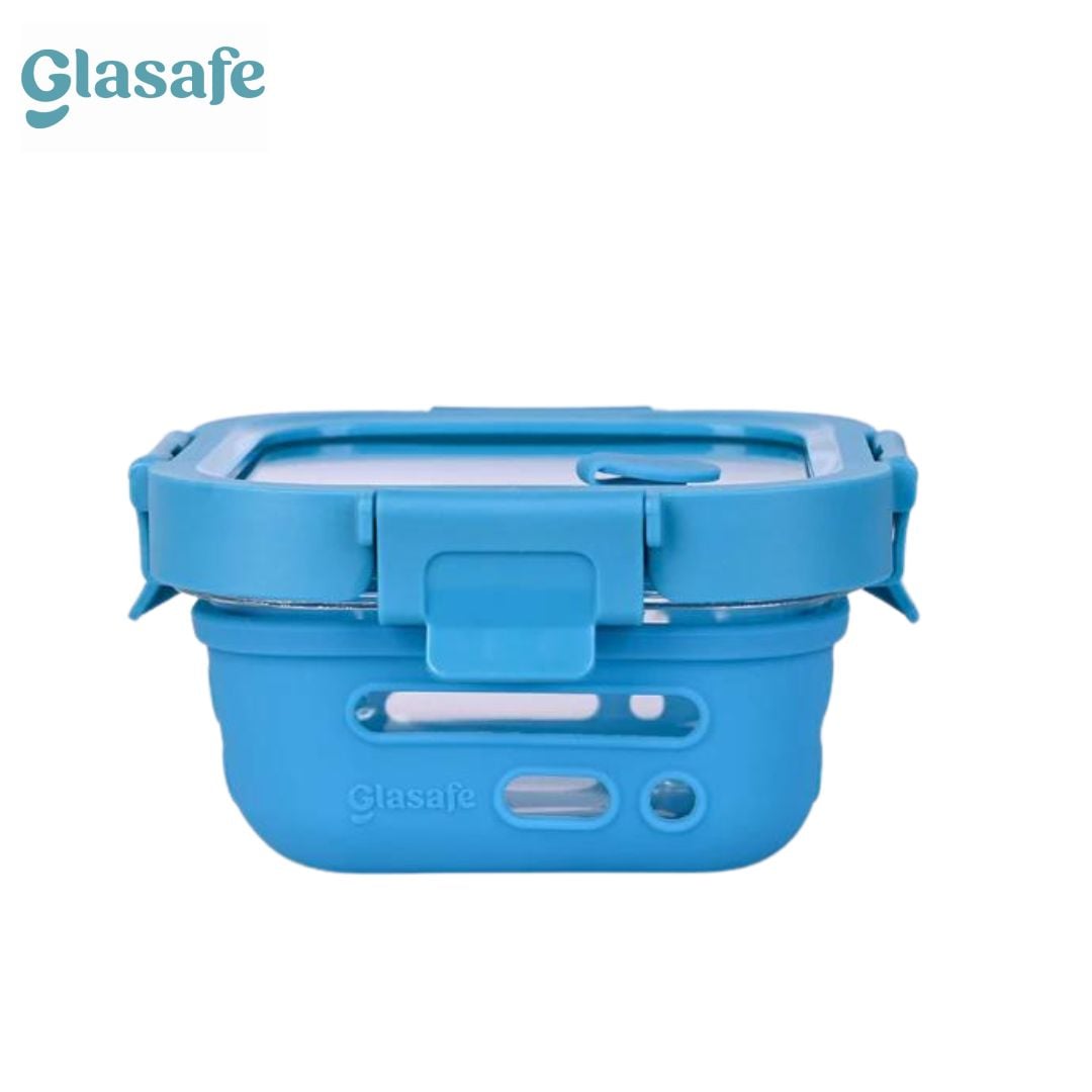 GLASAFE FRESH GRIP TIFFIN TRANQULI TEAL 320ML - BLUE COLOR