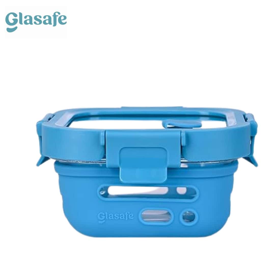 GLASAFE FRESH GRIP TIFFIN TRANQULI TEAL 520ML-BLUE COLOR