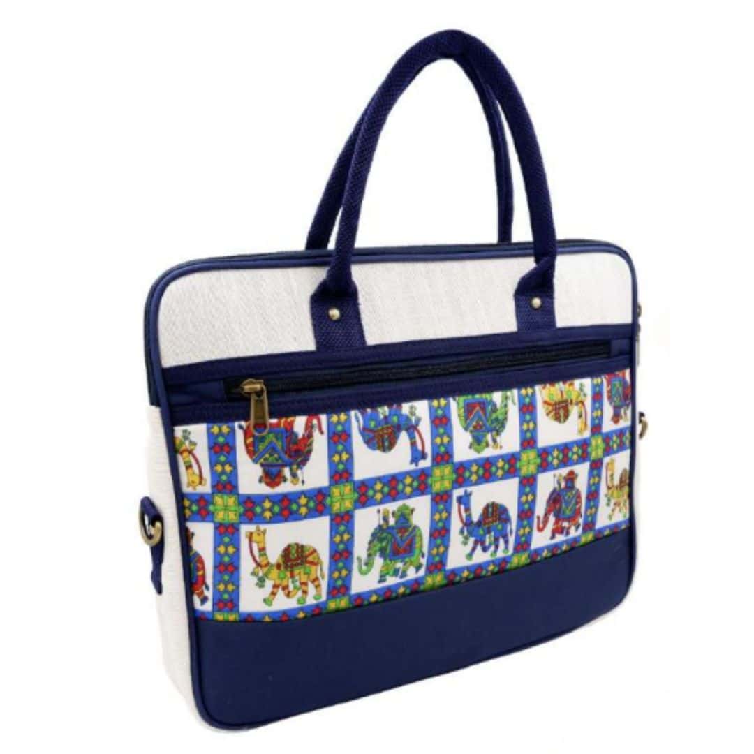 Eco-Friendly Blue Jute Laptop Sleeve