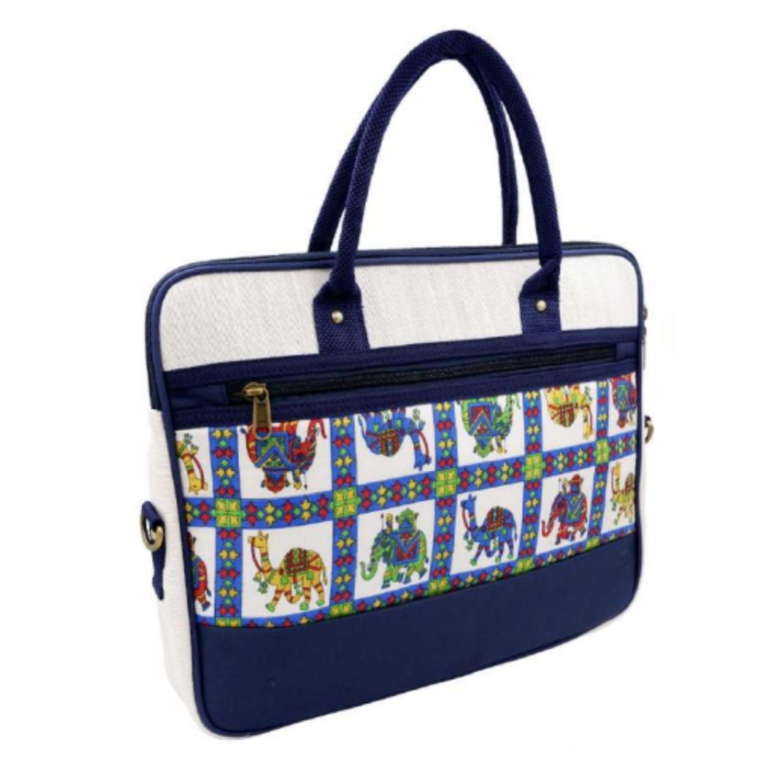 Eco-Friendly Blue Jute Laptop Sleeve