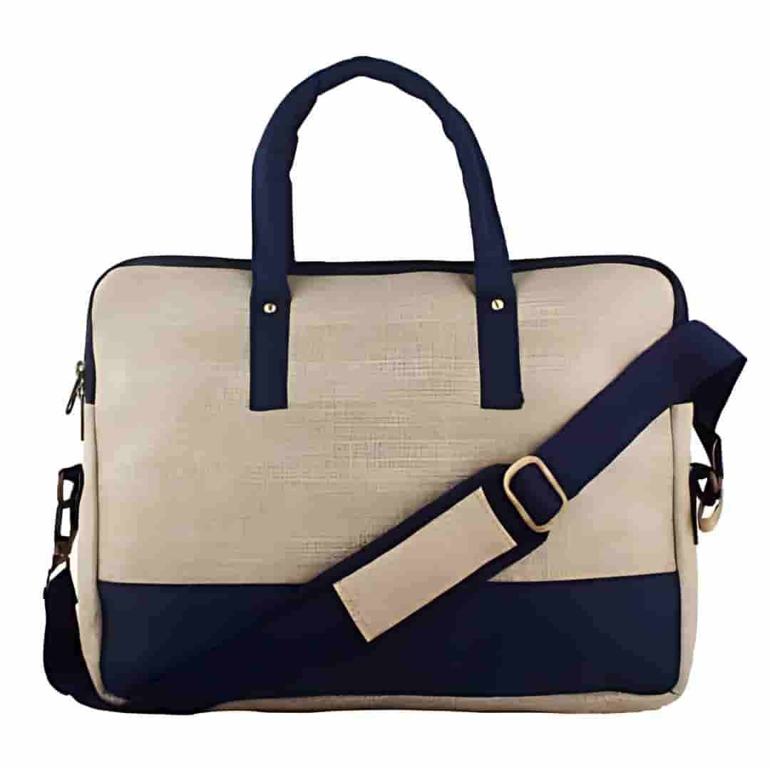 Sustainable Blue Jute Laptop Bag
