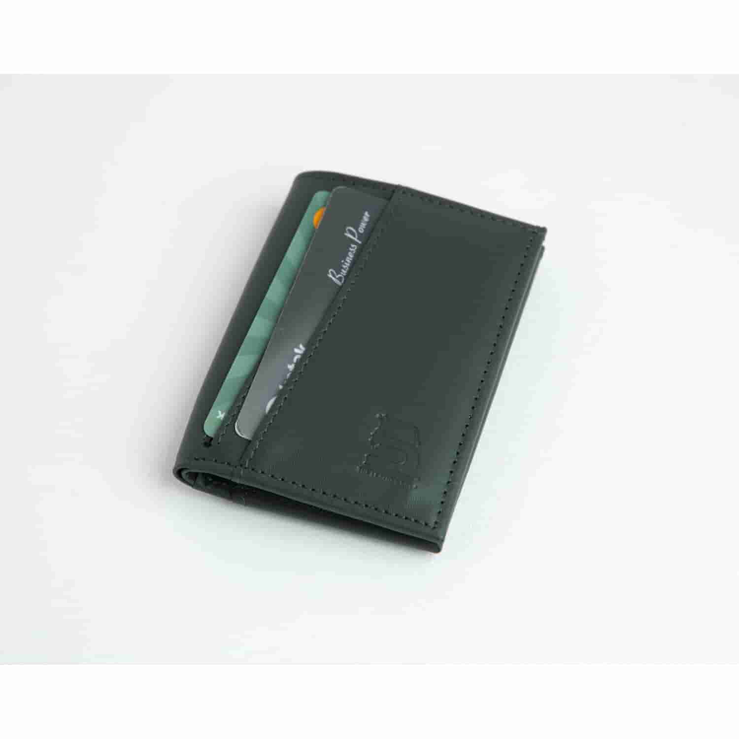 Leather Chef Mini Wallet Army Green