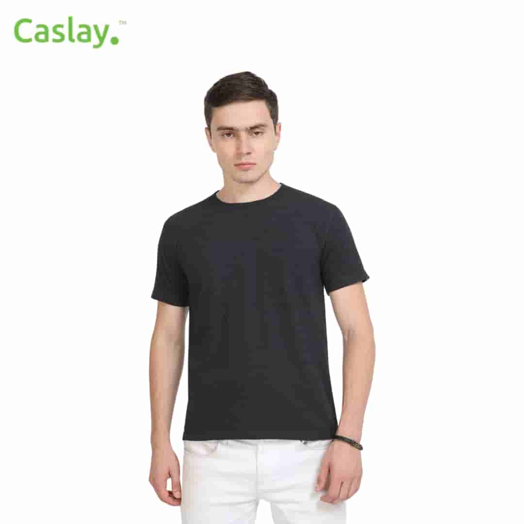 Caslay Crew Neck T-Shirts - Charcoal Melange