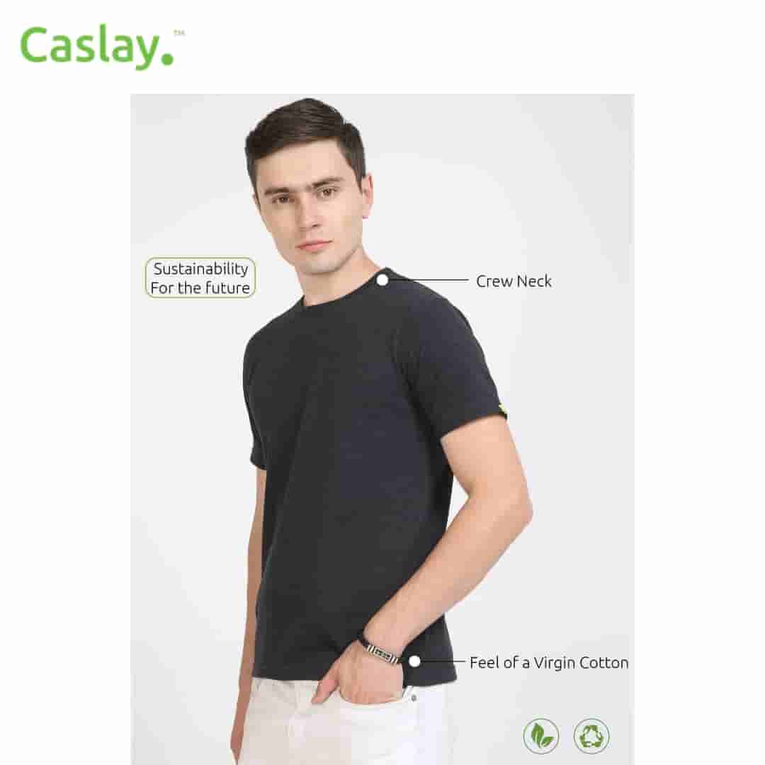 Caslay Crew Neck T-Shirts - Charcoal Melange