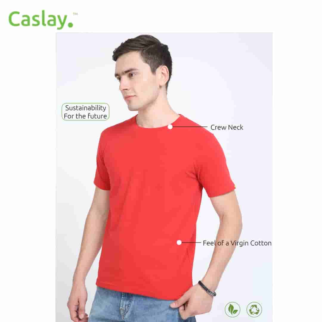 Caslay Crew Neck T-Shirts - Red