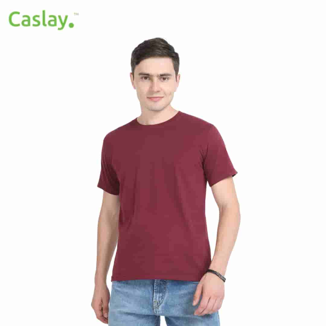 Caslay Crew Neck T-Shirts - Maroon