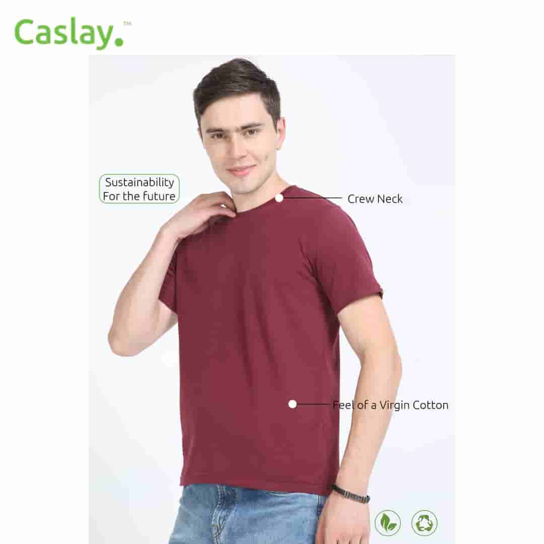 Caslay Crew Neck T-Shirts - Maroon