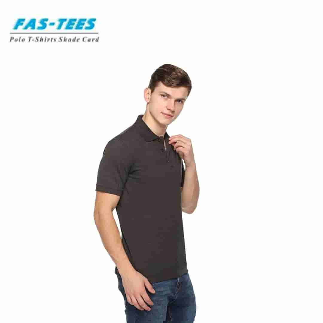 PIKMEE Men's FAS-TEES Polo T-Shirt - Charcoal Grey - Soft Cotton Blend - Classic Fit